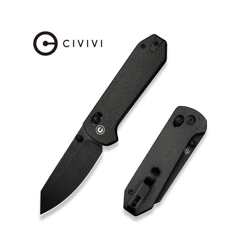 Nóż składany Civivi Yonder Dark Green Canvas Micarta, Black Stonewashed 14C28N by Zac Whitmore (C23073B-1)