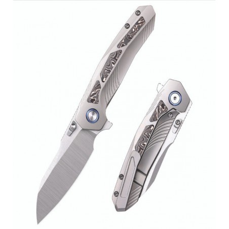 Nóż składany Remette Kestrel Gray Titanium/Carbon Fiber, Satin CPM S35VN (RTPO-C)