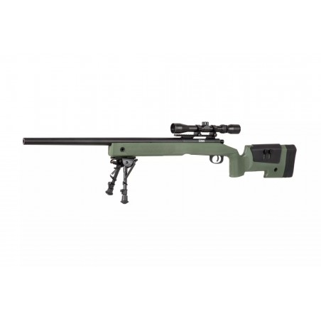Replika karabinu wyborowego SA-S02 CORE™ High Velocity z lunetą i dwójnogiem - oliwkowa Replika karabinu wyborowego SA-S02 CORE™ High Velocity z lunetą i dwójnogiem - oliwkowa
