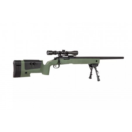 Replika karabinu wyborowego SA-S02 CORE™ High Velocity z lunetą i dwójnogiem - oliwkowa Replika karabinu wyborowego SA-S02 CORE™ High Velocity z lunetą i dwójnogiem - oliwkowa