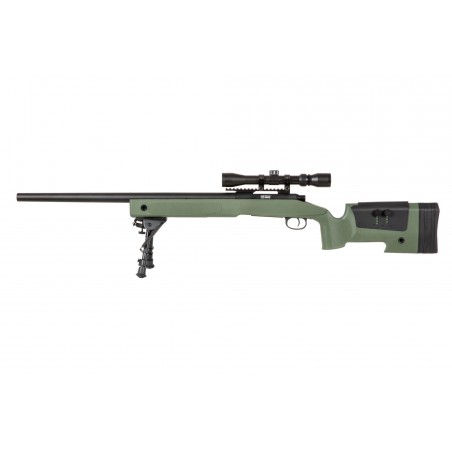 Replika karabinu wyborowego SA-S02 CORE™ High Velocity z lunetą i dwójnogiem - oliwkowa Replika karabinu wyborowego SA-S02 CORE™ High Velocity z lunetą i dwójnogiem - oliwkowa