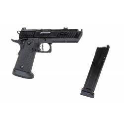 Pistolet ASG SRC Dark Viper DUAL POWER z walizką transportową i magazynkiem green gas Czarny