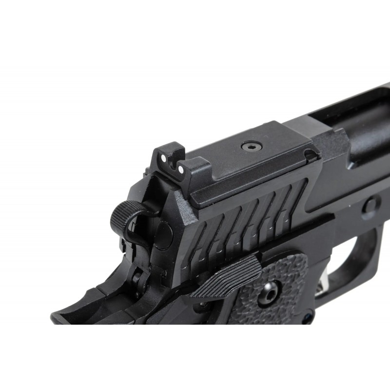 Pistolet ASG SRC Dark Viper DUAL POWER z walizką transportową i magazynkiem green gas Czarny