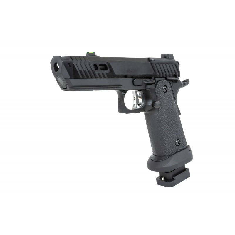 Pistolet ASG SRC Dark Viper DUAL POWER z walizką transportową i magazynkiem green gas Czarny