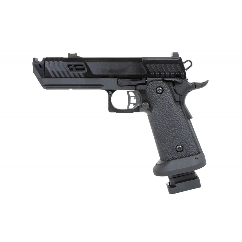 Pistolet ASG SRC Dark Viper DUAL POWER z walizką transportową i magazynkiem green gas Czarny