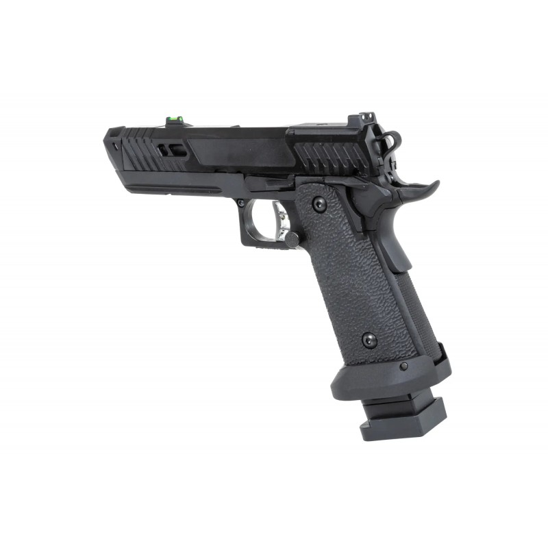Pistolet ASG SRC Dark Viper DUAL POWER z walizką transportową i magazynkiem green gas Czarny