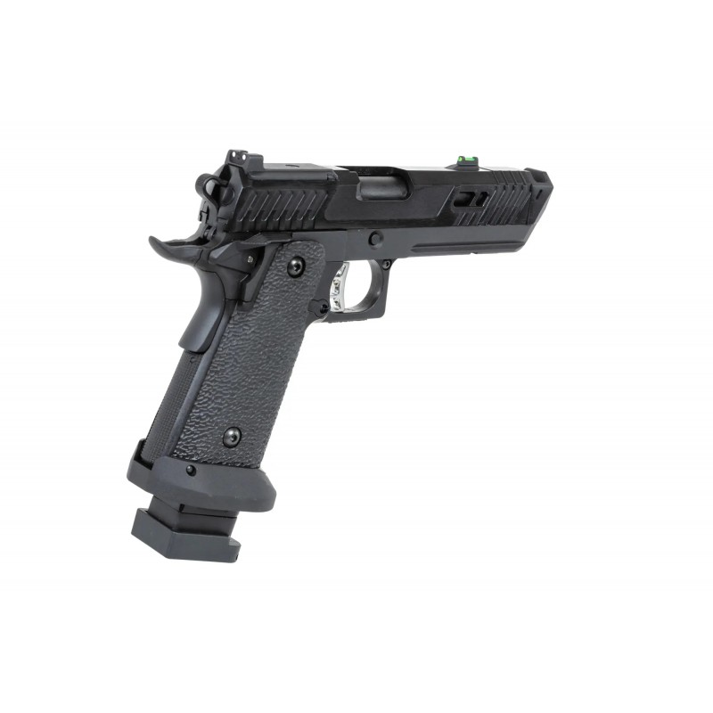 Pistolet ASG SRC Dark Viper DUAL POWER z walizką transportową i magazynkiem green gas Czarny