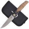 Nóż składany Bestech Ascot Black Carbon Fiber/G10 Lightburl Wood, Satin 14C28N (BG19D)