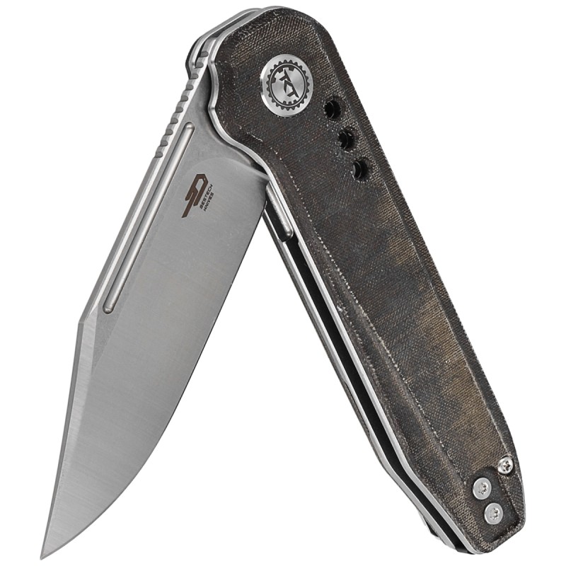 Nóż składany Bestech Syntax Green Micarta, Stonewashed / Satin 154CM by Todd Knife and Tool (BG41E)