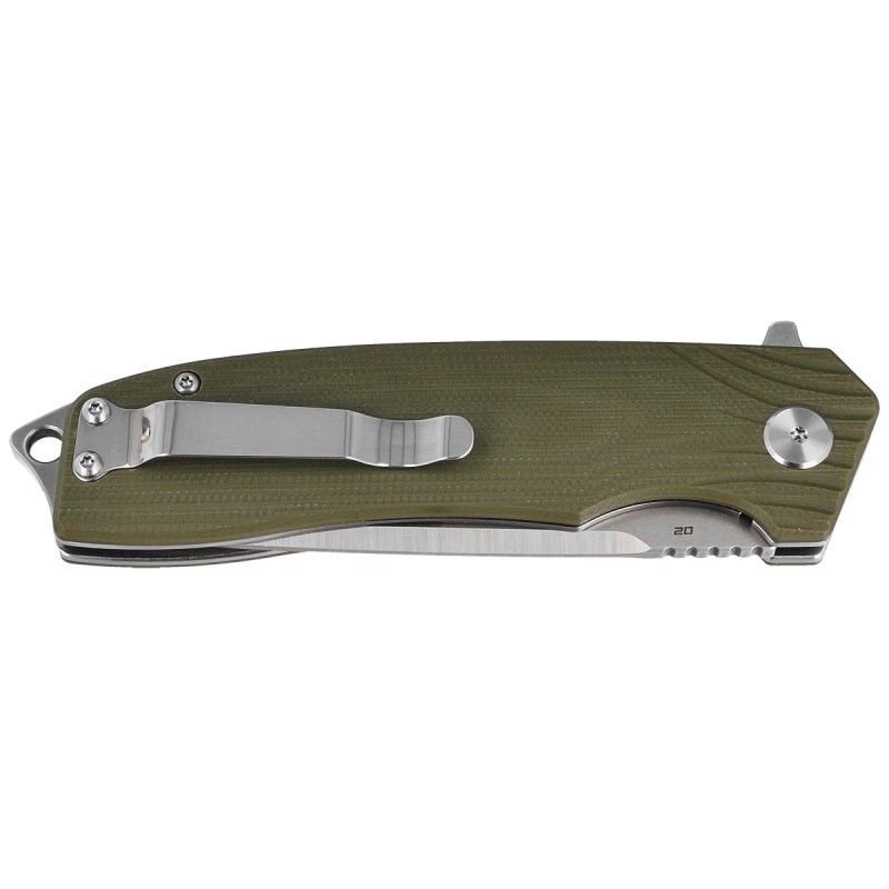 Nóż składany Bestech Lion Army Green G10, Stonewashed/Satin D2 (BG01B)
