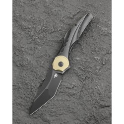 Nóż składany Bestech Excentric Black Titanium, Black Stonewashed M390 by Kombou and TNT Knives (BT2412B)
