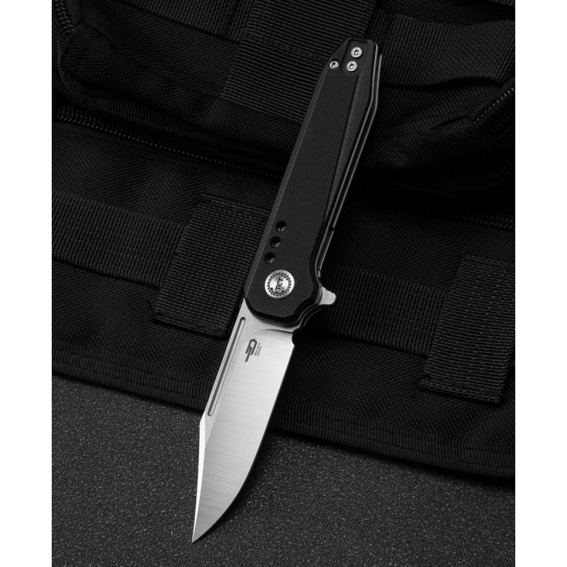 Nóż składany Bestech Syntax Black G10, Stonewashed/Satin 154CM by Todd Knife and Tool (BG41A)