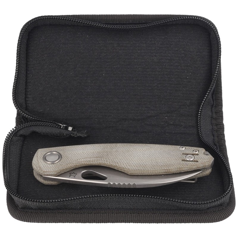 Nóż składany FOX Chilin OD Green Canvas Micarta, Stonewashed M398 by Jesper Voxnæs (FX-530 MOD)