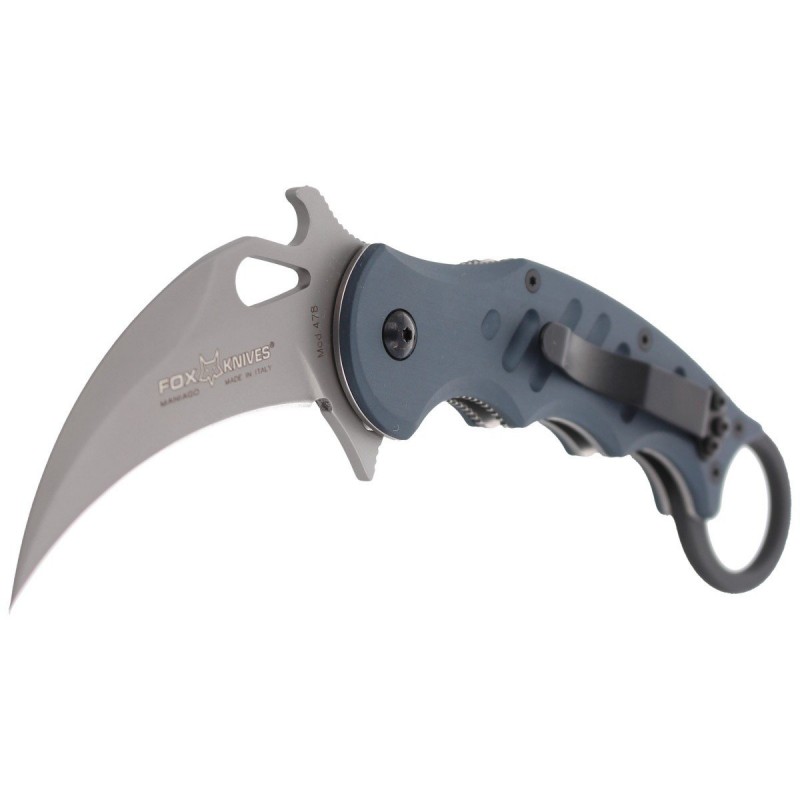 Nóż składany Fox Karambit w/ Emerson Wave Grey Aluminium, Bead Blasted N690Co (478)