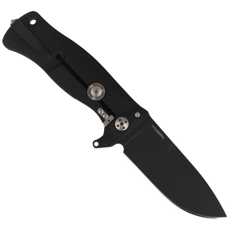 Nóż składany LionSteel SR11A Black Aluminum, Black Sleipner by Molletta (SR11A BB)