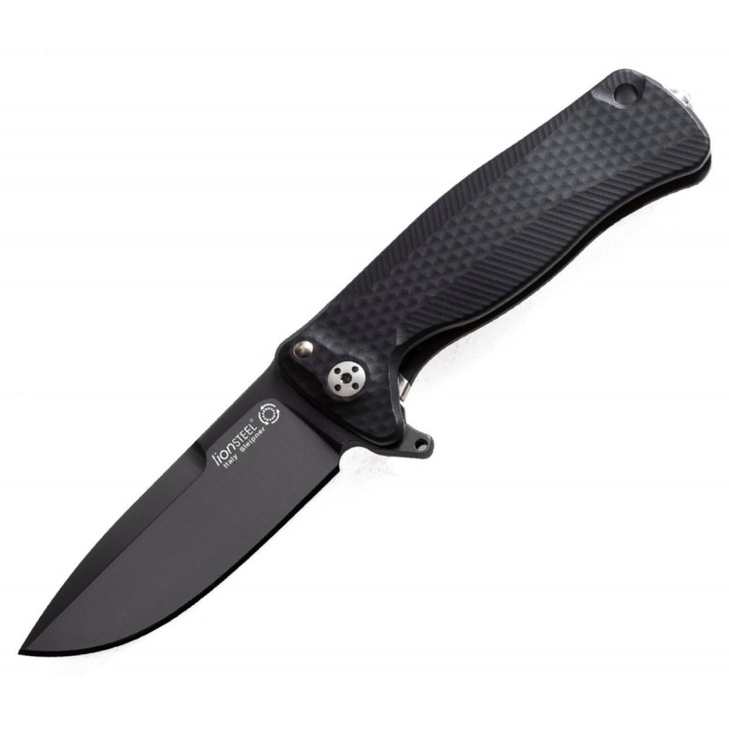 Nóż składany LionSteel SR22A Black Aluminum, Black Sleipner by Molletta (SR22A BB)