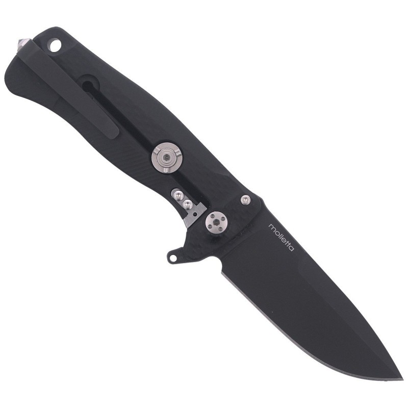 Nóż składany LionSteel SR22A Black Aluminum, Black Sleipner by Molletta (SR22A BB)