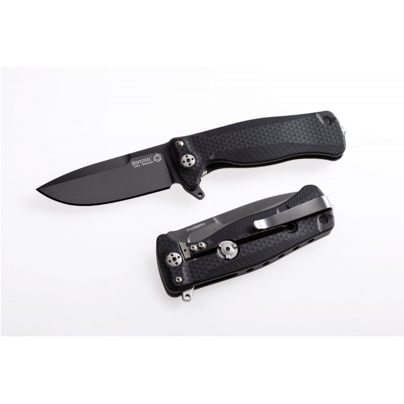 Nóż składany LionSteel SR22A Black Aluminum, Black Sleipner by Molletta (SR22A BB)