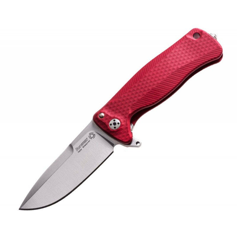 Nóż składany LionSteel SR22A Red Aluminum, Satin Sleipner by Molletta (SR22A RS)