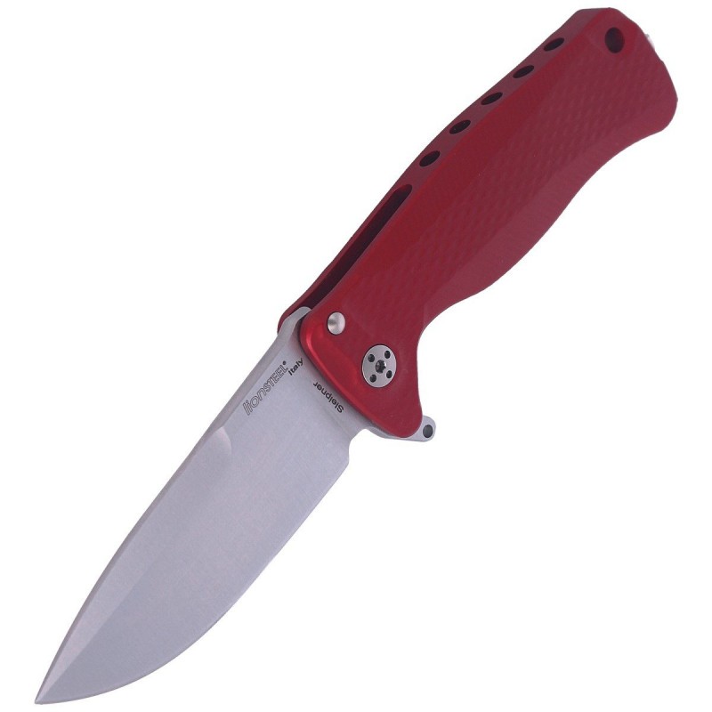 Nóż składany LionSteel SR22A Red Aluminum, Satin Sleipner by Molletta (SR22A RS)