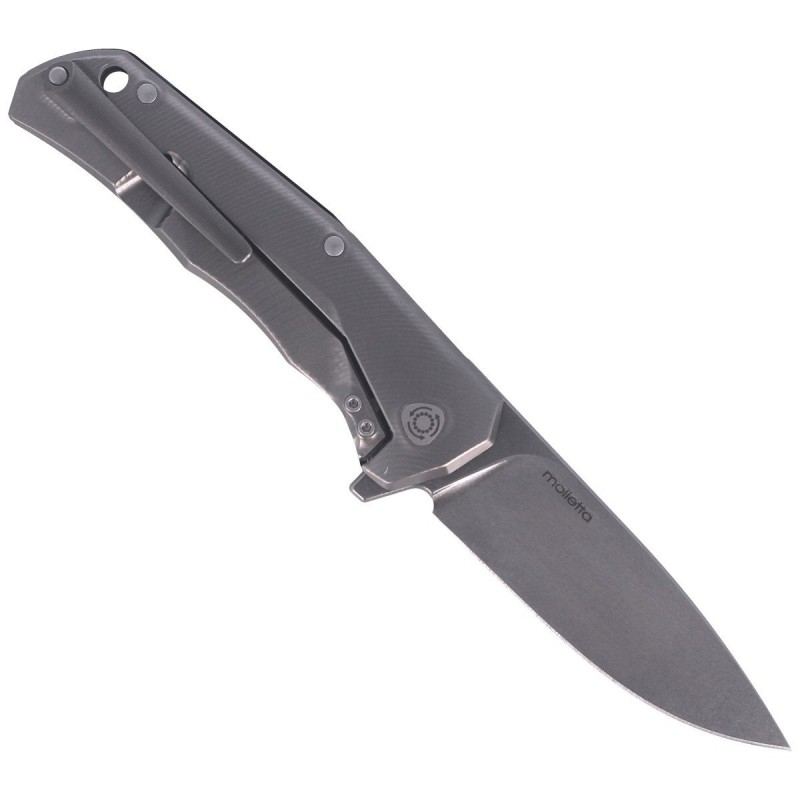 Nóż składany LionSteel T.R.E. G10 Black, Stone Washed Blade (TRE GBK)