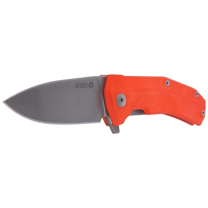 Nóż składany LionSteel KUR G10 Orange, Stone Washed Blade (KUR OR)