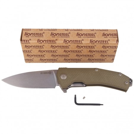 Nóż składany LionSteel KUR G10 Green, Stone Washed Blade (KUR GR) Nóż składany LionSteel KUR G10 Green, Stone Washed Blade (KUR GR)