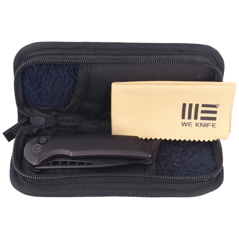 Nóż składany WE Knife Mini Malice Black Titanium, Black Stonewashed CPM 20CV by Ferrum Forge (WE054BL-1)