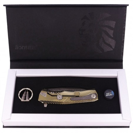 Nóż składany LionSteel ROK Gold Titanium, Chad Nichols Scrambled Damascus (ROK DD GL) Nóż składany LionSteel ROK Gold Titanium, Chad Nichols Scrambled Damascus (ROK DD GL)