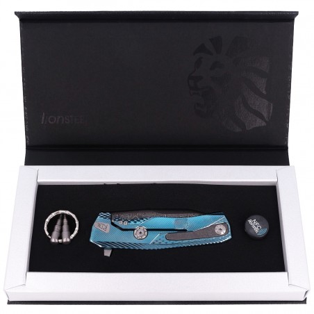 Nóż składany LionSteel ROK Blue Titanium, Chad Nichols Scrambled Damascus (ROK DD BL) Nóż składany LionSteel ROK Blue Titanium, Chad Nichols Scrambled Damascus (ROK DD BL)