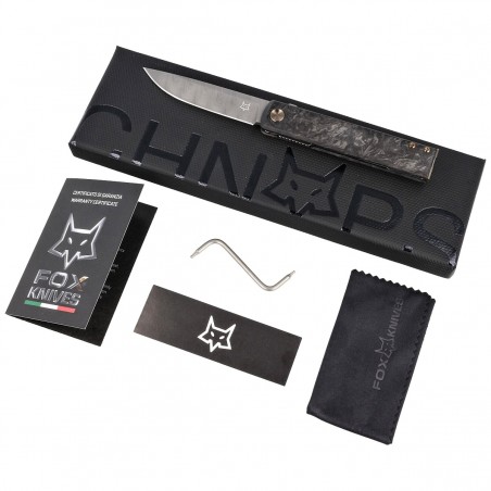 Nóż składany FOX Chnops Marble Carbon Fiber, Damasteel DS93X Gysinge by Riccardo Gobbato (FX-543 DCF) Nóż składany FOX Chnops Marble Carbon Fiber, Damasteel DS93X Gysinge by Riccardo Gobbato (FX-543 DCF)