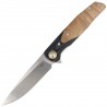 Nóż składany Bestech Ascot Black Carbon Fiber/G10 Lightburl Wood, Satin 14C28N (BG19D)
