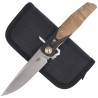 Nóż składany Bestech Ascot Black Carbon Fiber/G10 Lightburl Wood, Satin 14C28N (BG19D)