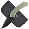 Nóż składany Bestech Buwaya Retro Green Titanium, Black Stonewashed M390 by Kombou (BT2203D)
