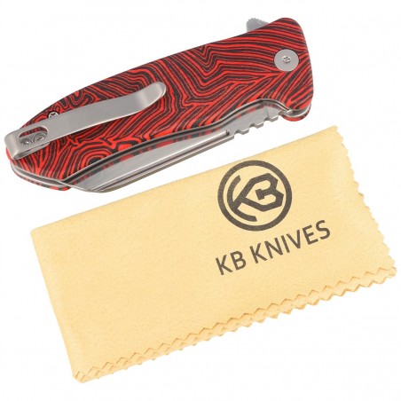 Nóż składany Kubey Creon Red/Black G10, Damascus (KU336B) Nóż składany Kubey Creon Red/Black G10, Damascus (KU336B)