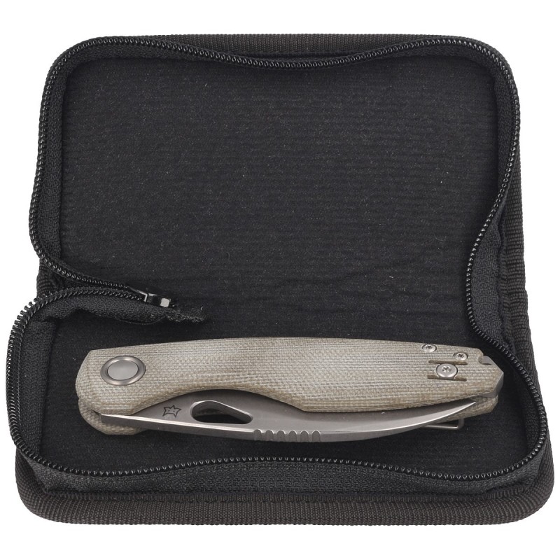 Nóż składany FOX Chilin OD Green Canvas Micarta, Stonewashed M398 by Jesper Voxnæs (FX-530 MOD)