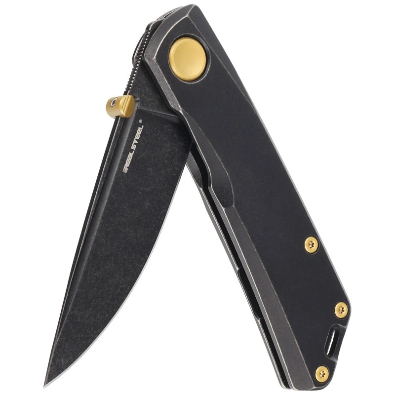 Nóż składany Real Steel Luna Boost Blackout Black Titanium, Blackwashed N690 by Poltergeist Works (7072)