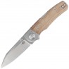 Nóż składany Bestech Tonic Grey Titanium/Natural Canvas Micarta, Satin M390 by Colin Maisonpierre (BT2204B)