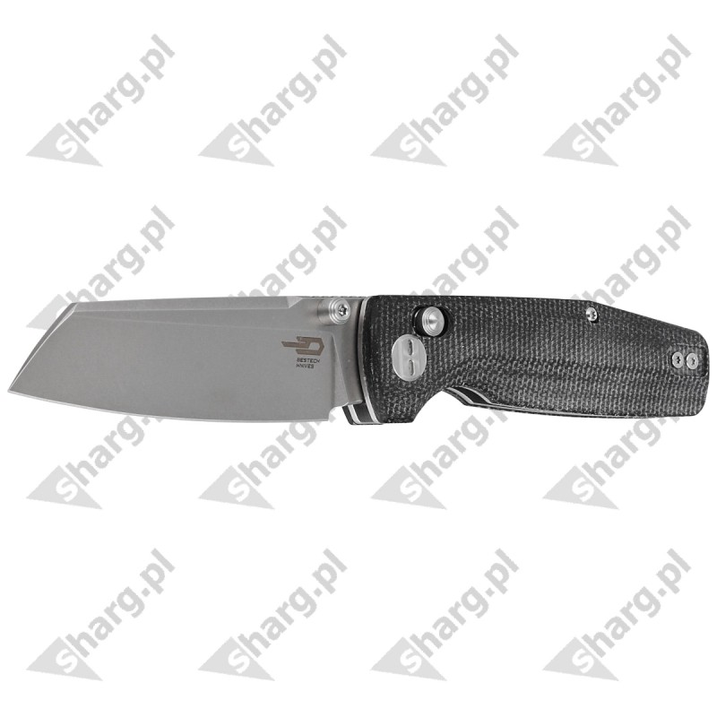 Nóż składany Bestech Slasher Black Micarta, Stonewashed D2 (BG43A-1)