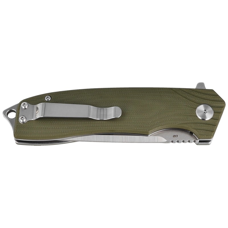 Nóż składany Bestech Lion Army Green G10, Stonewashed/Satin D2 (BG01B)