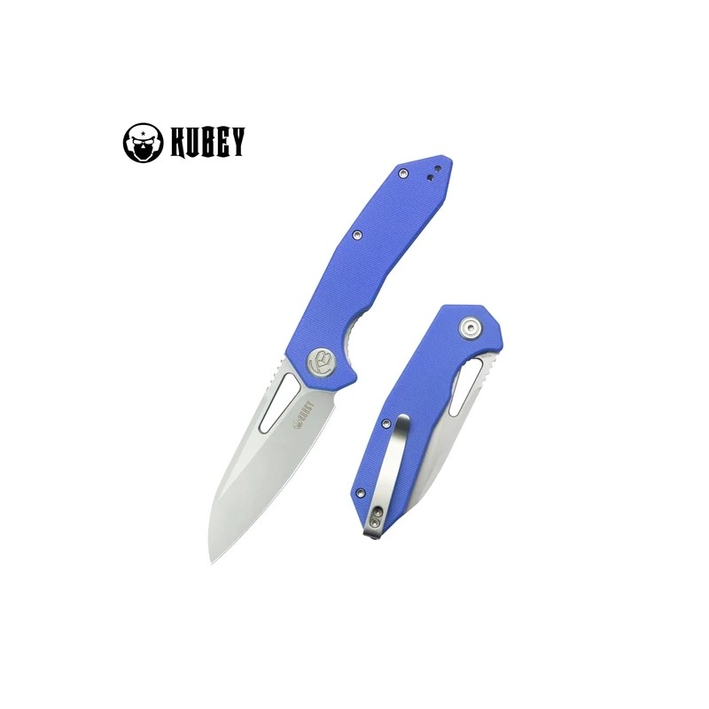 Kubey Vagrant Blue G10, Sand Blasted 14C28N by Maksim Tkachuk (KU291P)