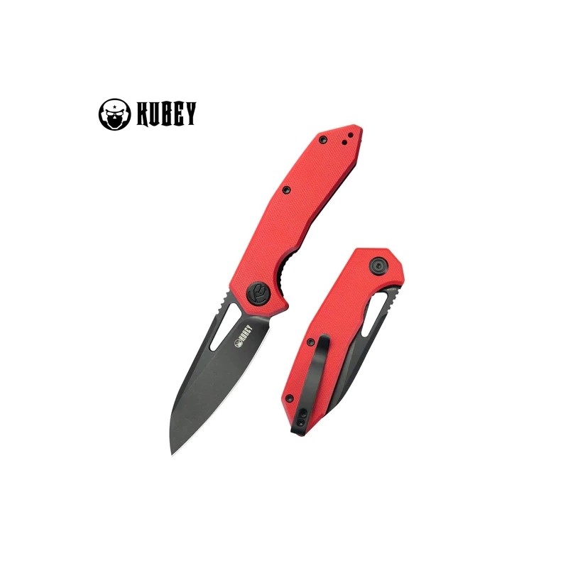 Nóż składany Kubey Vagrant Red G10, Black Stonewashed 14C28N by Maksim Tkachuk (KU291K)