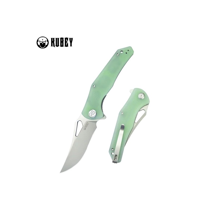 Nóż składany Kubey Phemius Jade G10, Sand Blasted 14C28N (KU149D)