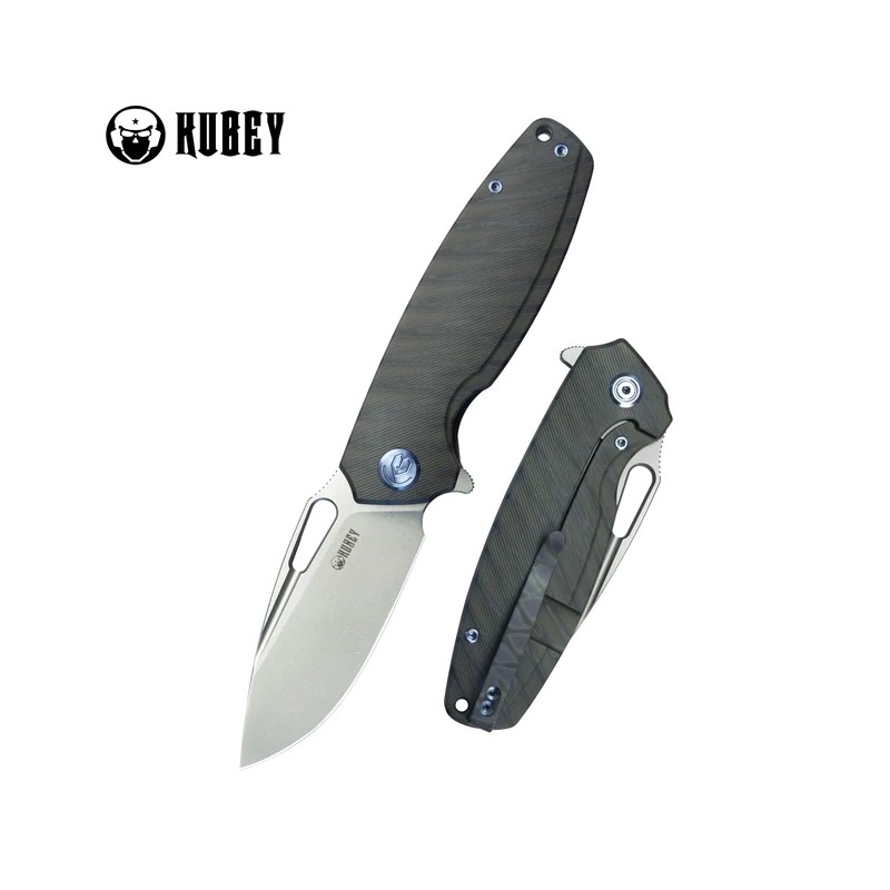 Nóż składany Kubey Tityus Flamed Titanium, Bead Blasted 14C28N (KB360E)