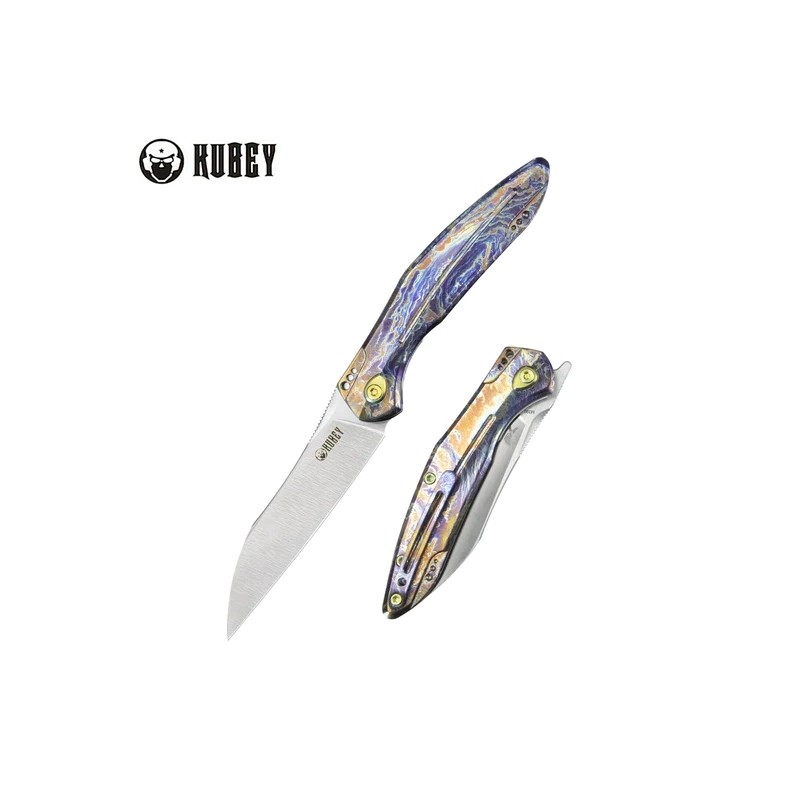 Nóż składany Kubey Barracuda Flamed Titanium, Satin M390 by Parsons Bladeworks (KB299E)