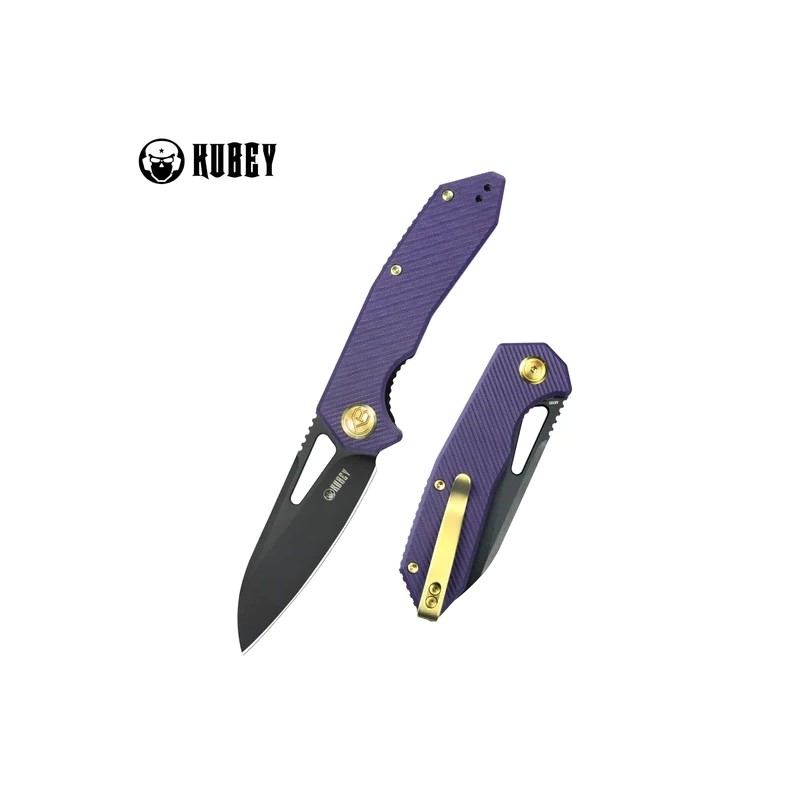 Nóż składany Kubey Vagrant Purple G10, Black Stonewashed M390 by Maksim Tkachuk (KB291W)
