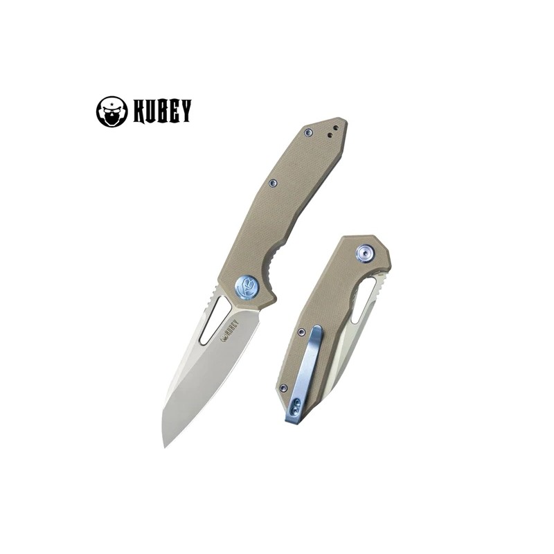 Nóż składany Kubey Vagrant Tan G10, Sandblasted M390 by Maksim Tkachuk (KB291T)