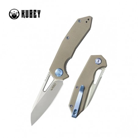 Nóż składany Kubey Vagrant Tan G10, Sandblasted M390 by Maksim Tkachuk (KB291T)