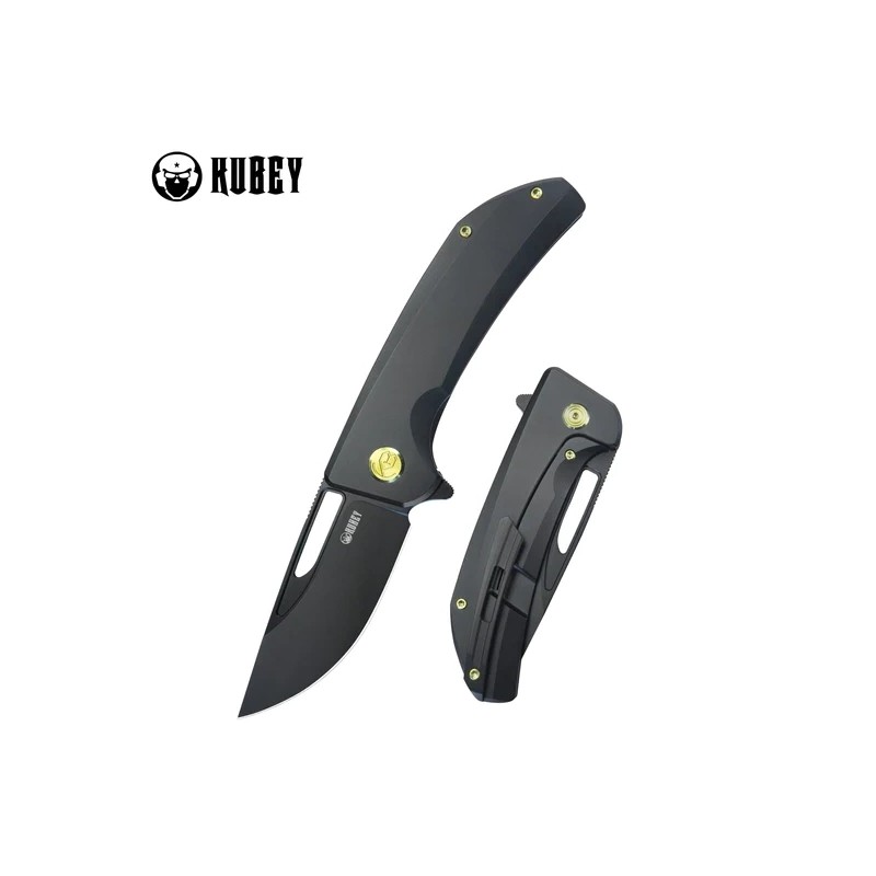 Nóż składany Kubey Hyperion Black Titanium, Black CPM S35VN by Jelly Jerry (KB368B)