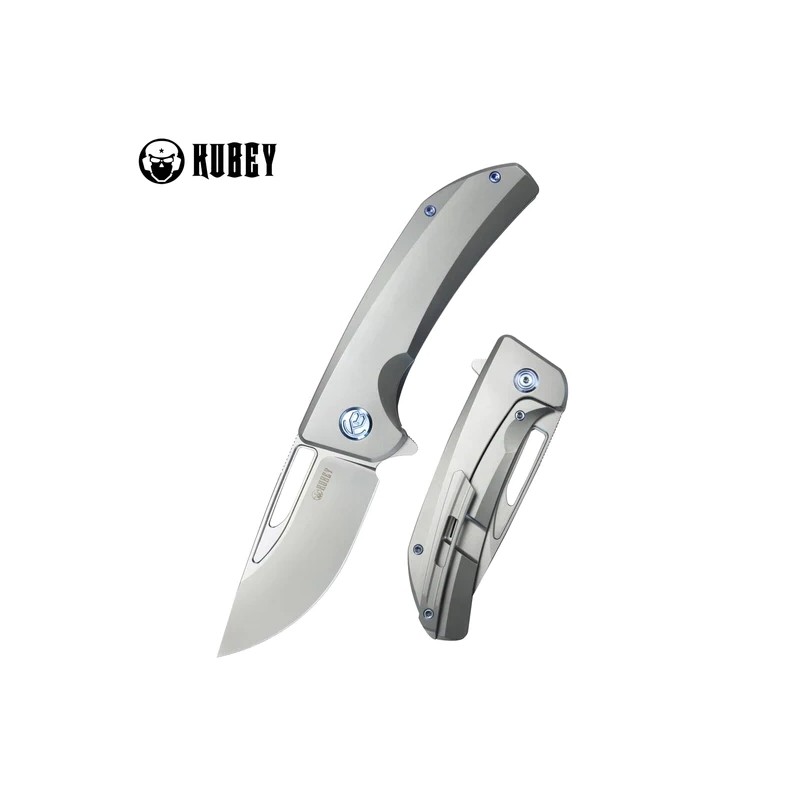 Nóż składany Kubey Hyperion Gray Titanium, Sandblasted CPM S35VN by Jelly Jerry (KB368A)